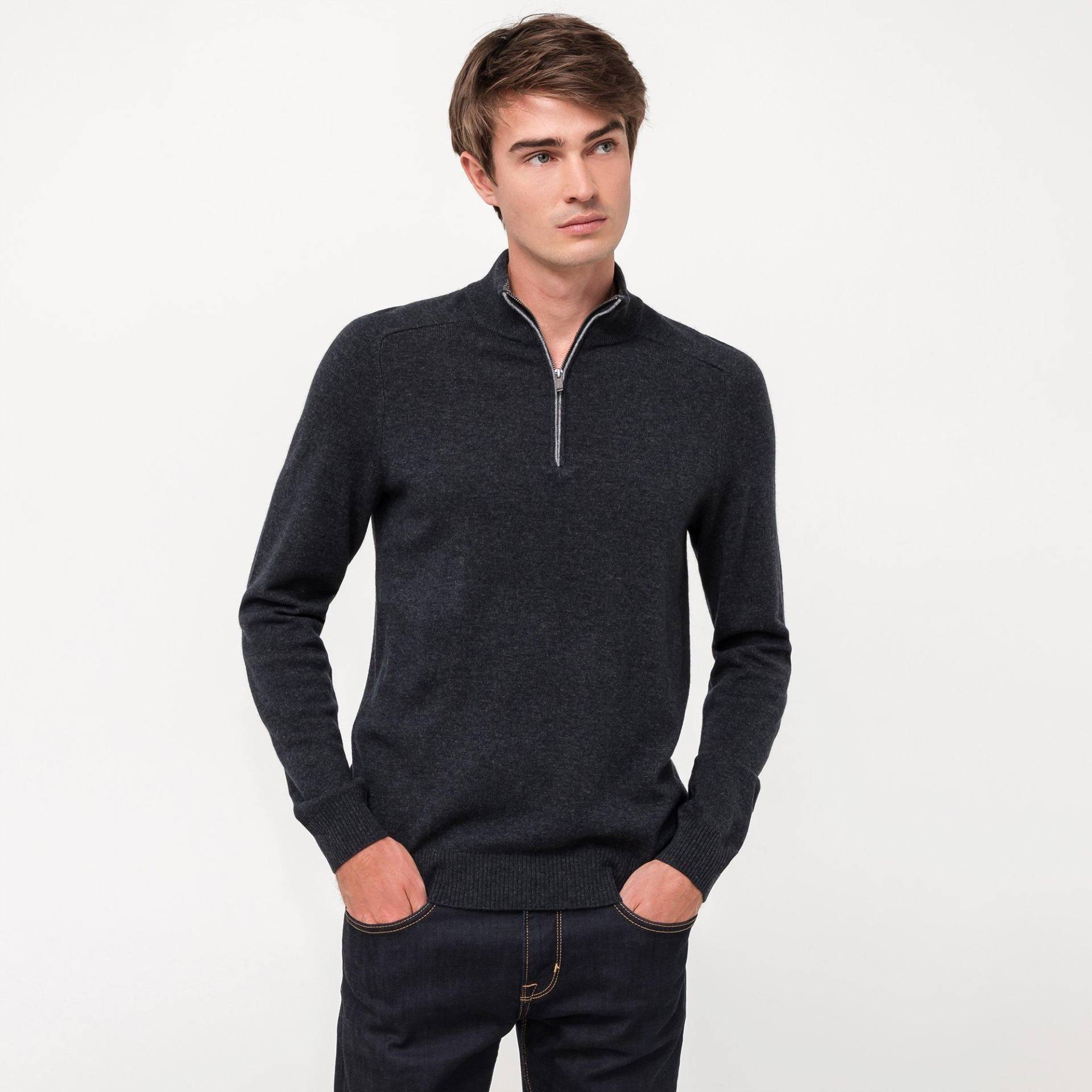 Manor Man - Pull, Stehkragen Cashmere blend, für Herren, Anthrazit, Größe L von Manor Man