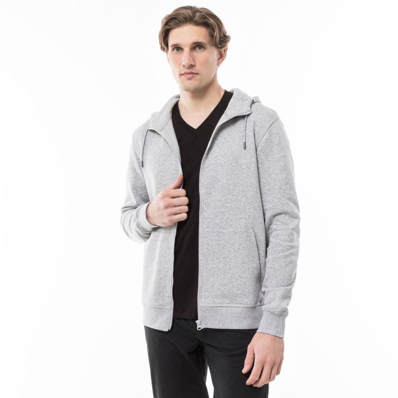 Sweatjacke Mit Kapuze Herren Grau L von Manor Man