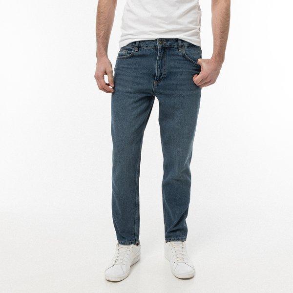 Jeans, Tapered Fit Herren Mittelblau 34 von Manor Man