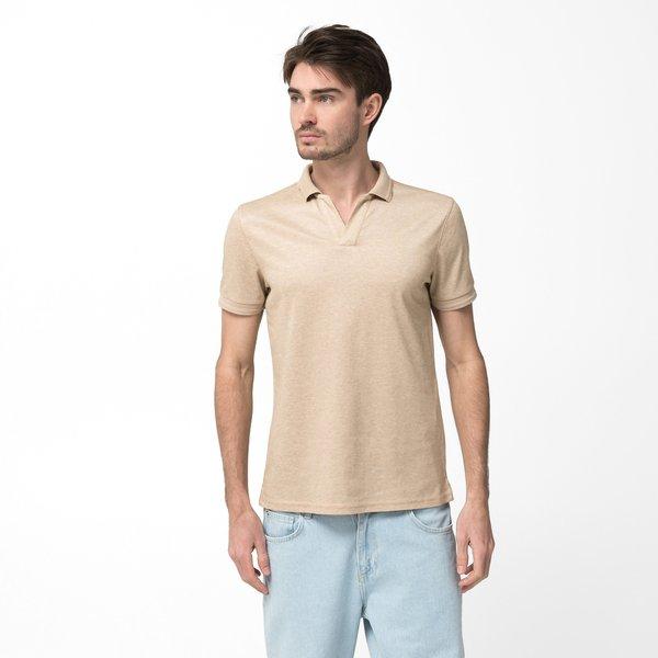 Poloshirt, Kurzarm Herren Camel L von Manor Man