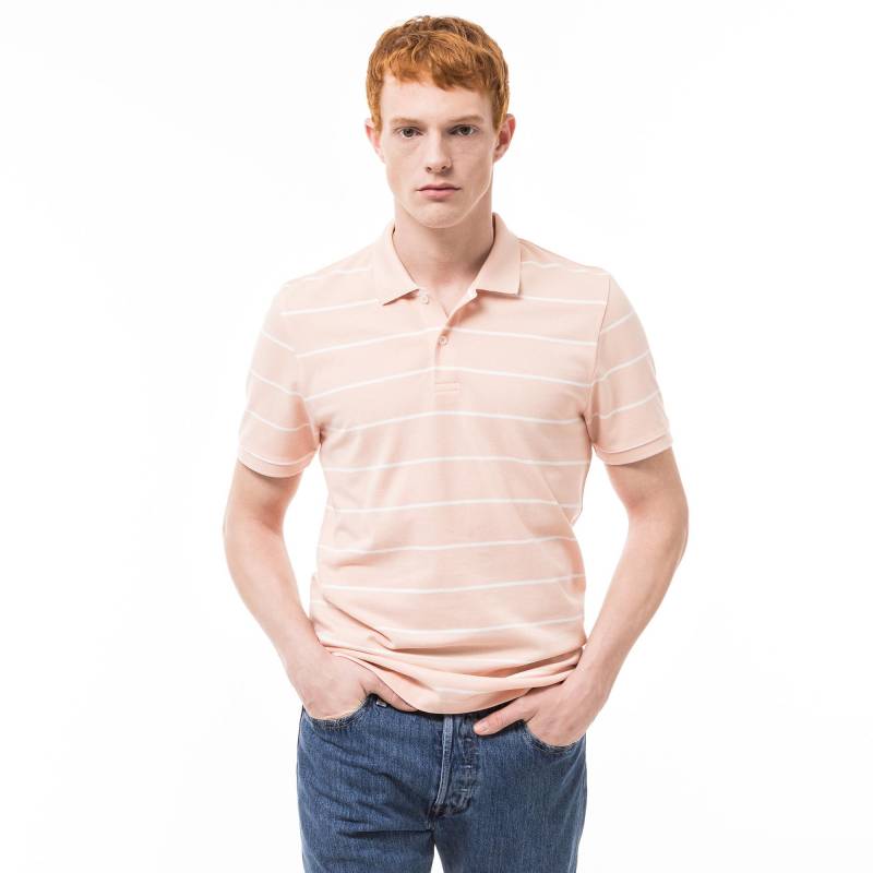 Poloshirt, Kurzarm Herren Apricot L von Manor Man