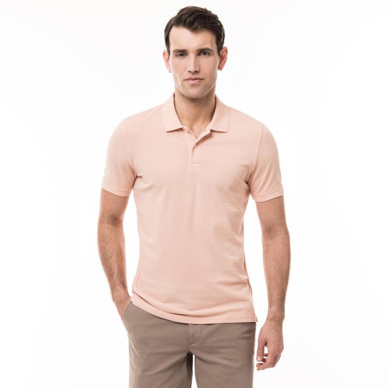 Poloshirt, Kurzarm Herren Apricot M von Manor Man