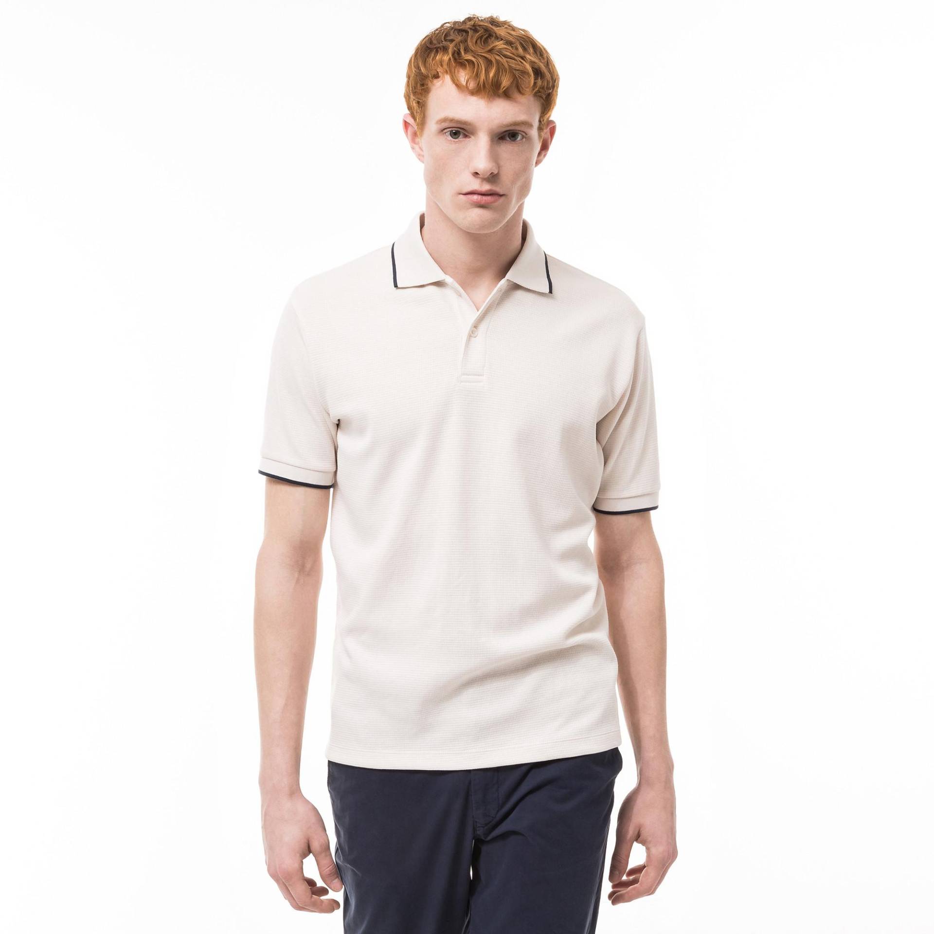 Poloshirt, Kurzarm Herren Beige L von Manor Man