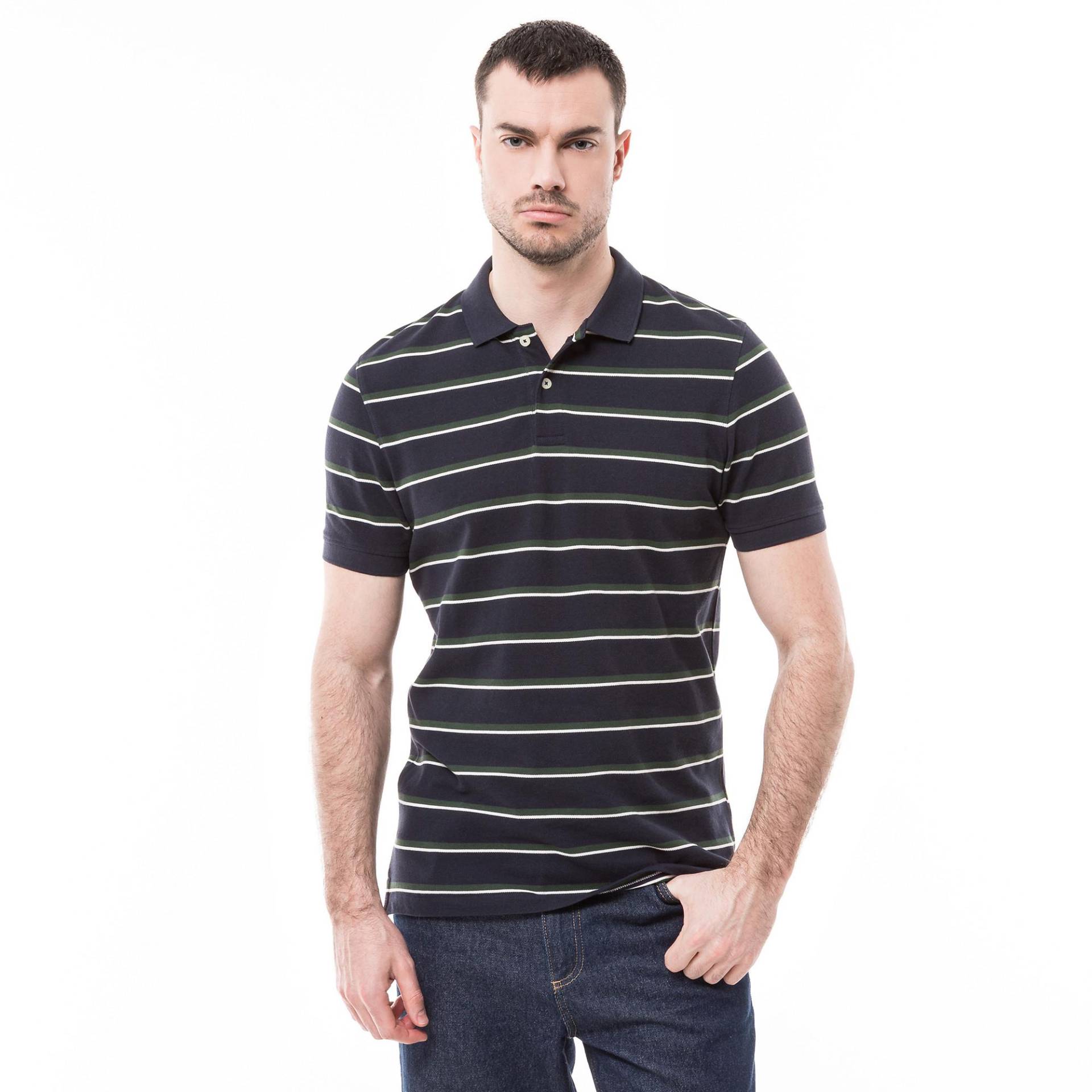 Poloshirt, Kurzarm Herren Dunkelblau M von Manor Man