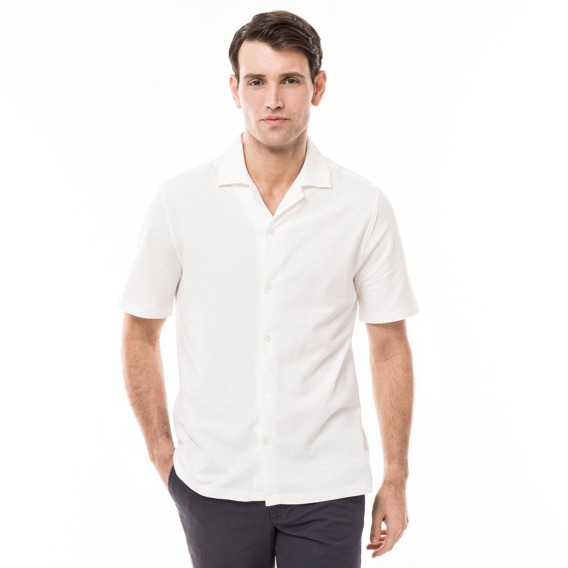 Poloshirt, Kurzarm Herren Ecru M von Manor Man