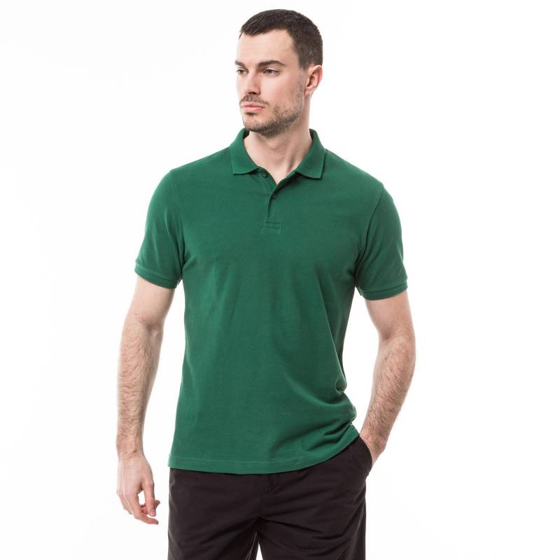 Poloshirt, Kurzarm Herren Grün L von Manor Man