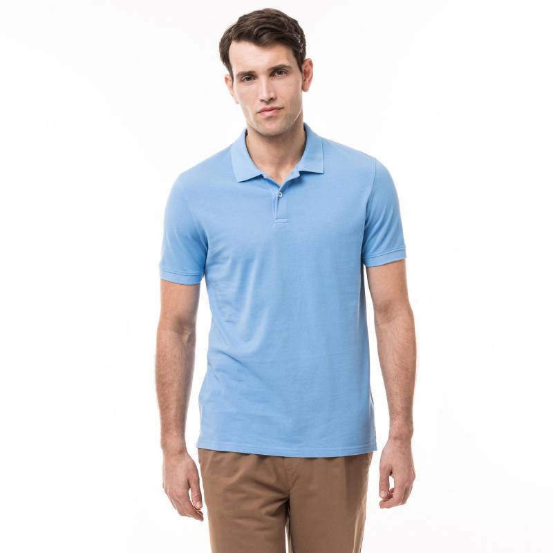 Poloshirt, Kurzarm Herren Hellblau L von Manor Man