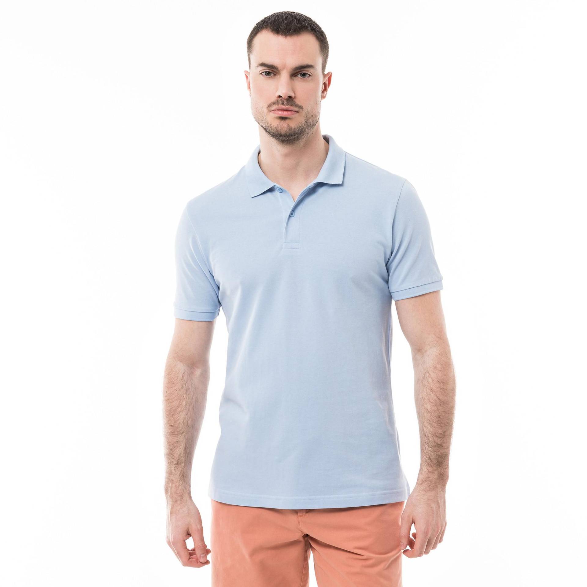 Poloshirt, Kurzarm Herren Hellblau XXL von Manor Man