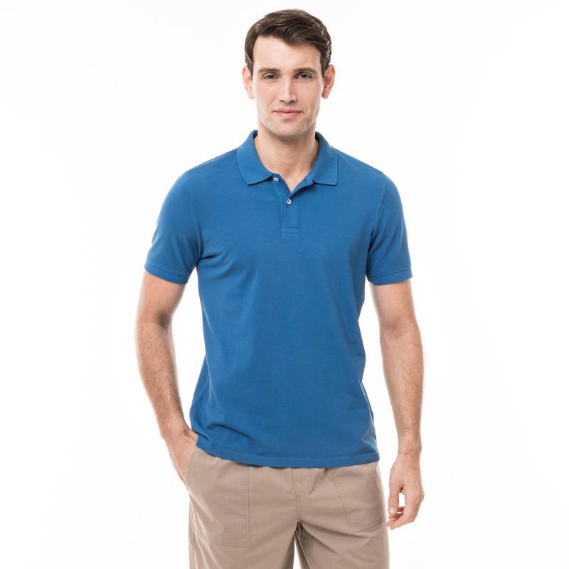 Poloshirt, Kurzarm Herren Indigo M von Manor Man