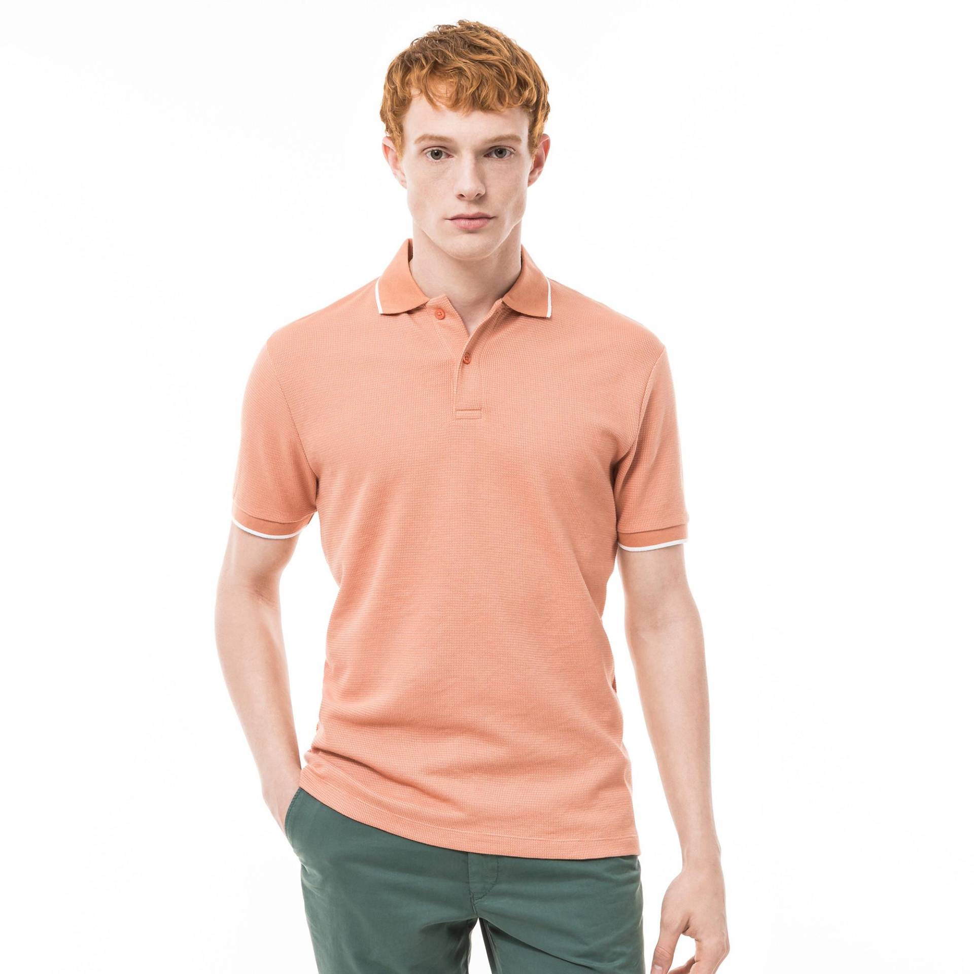 Poloshirt, Kurzarm Herren Melone L von Manor Man