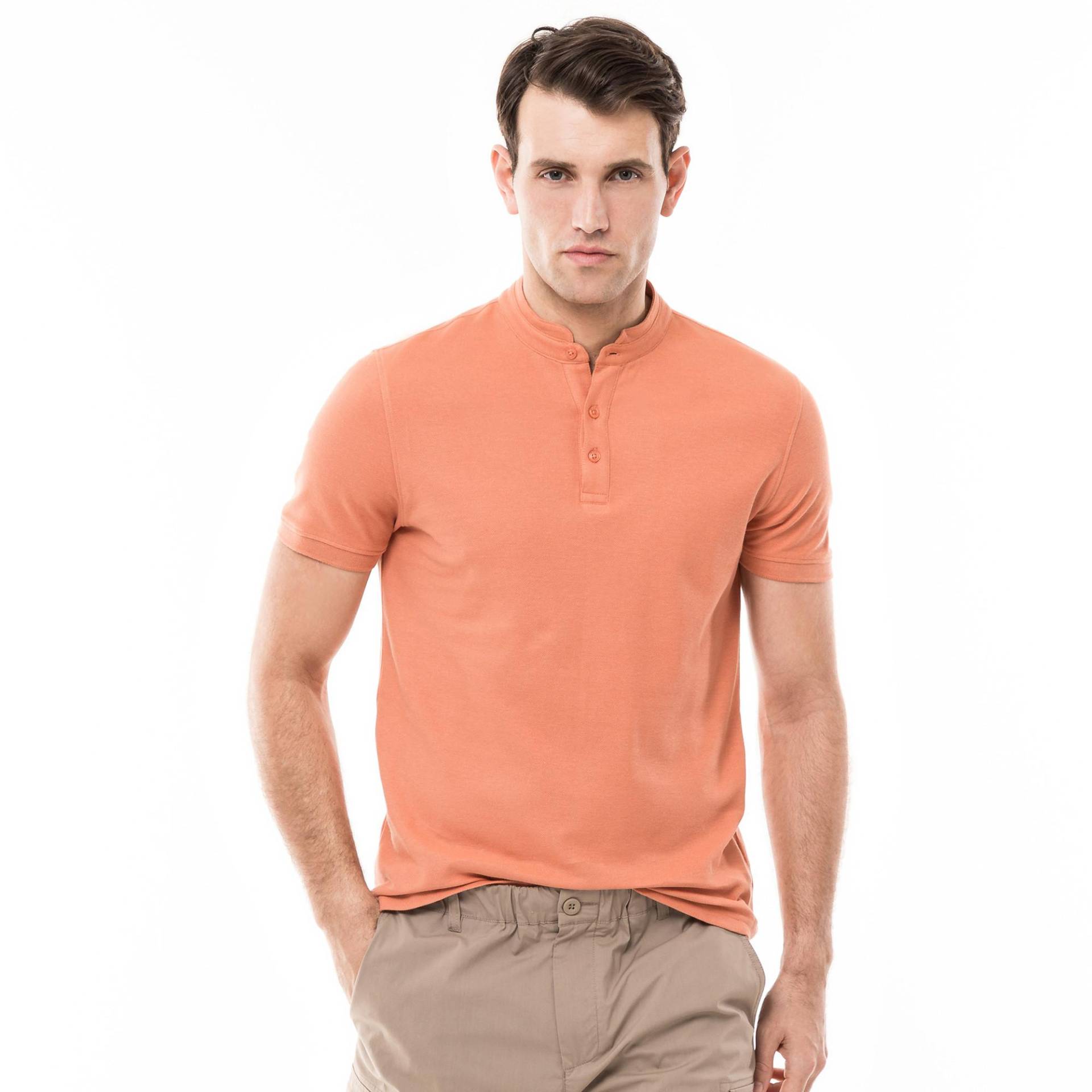 Poloshirt, Kurzarm Herren Melone S von Manor Man