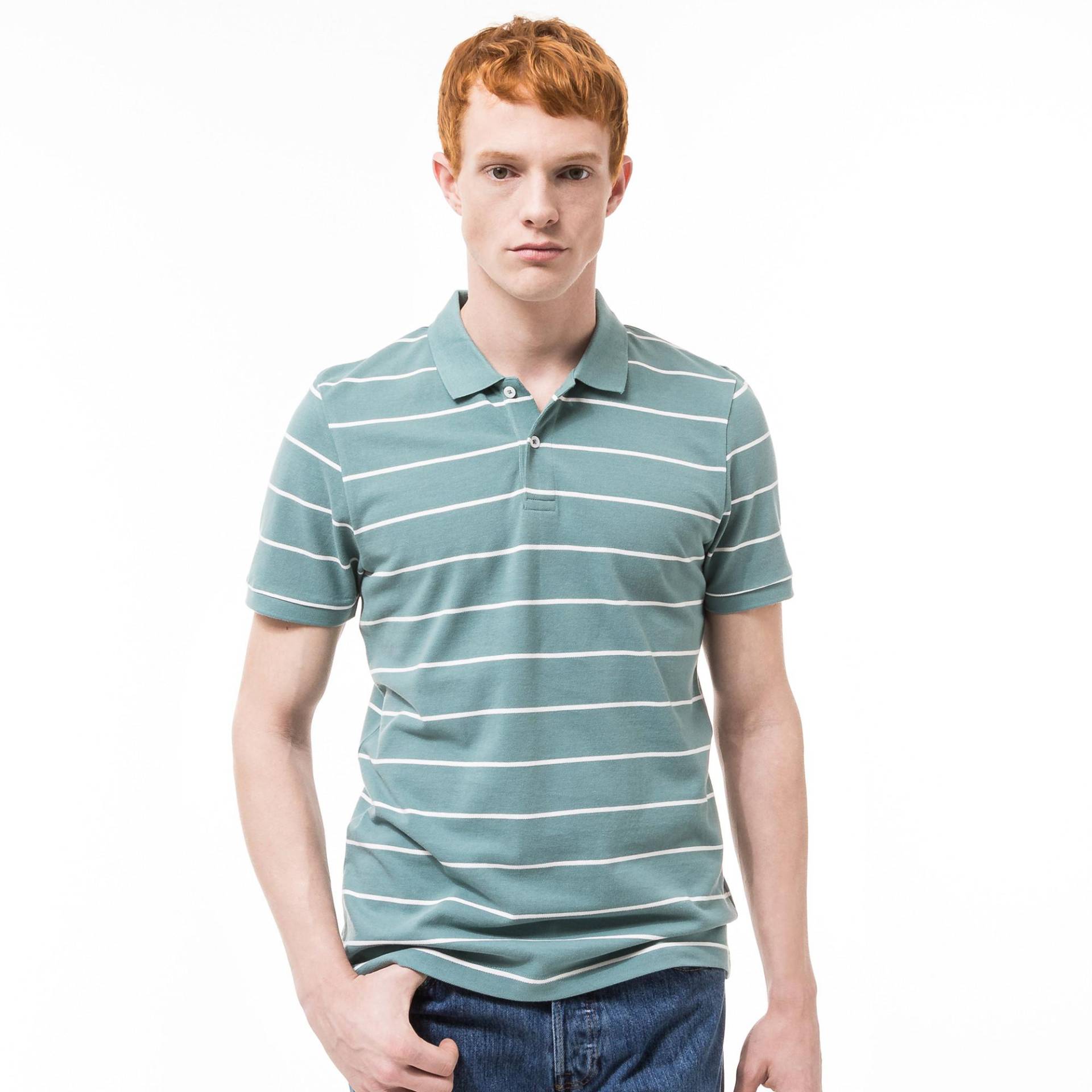 Poloshirt, Kurzarm Herren Mint XXL von Manor Man