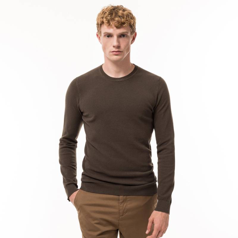 Pullover, Rundhals Herren Khaki L von Manor Man