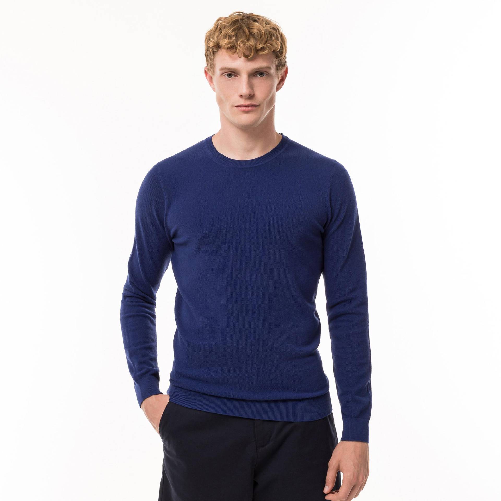 Pullover, Rundhals Herren Königsblau XL von Manor Man