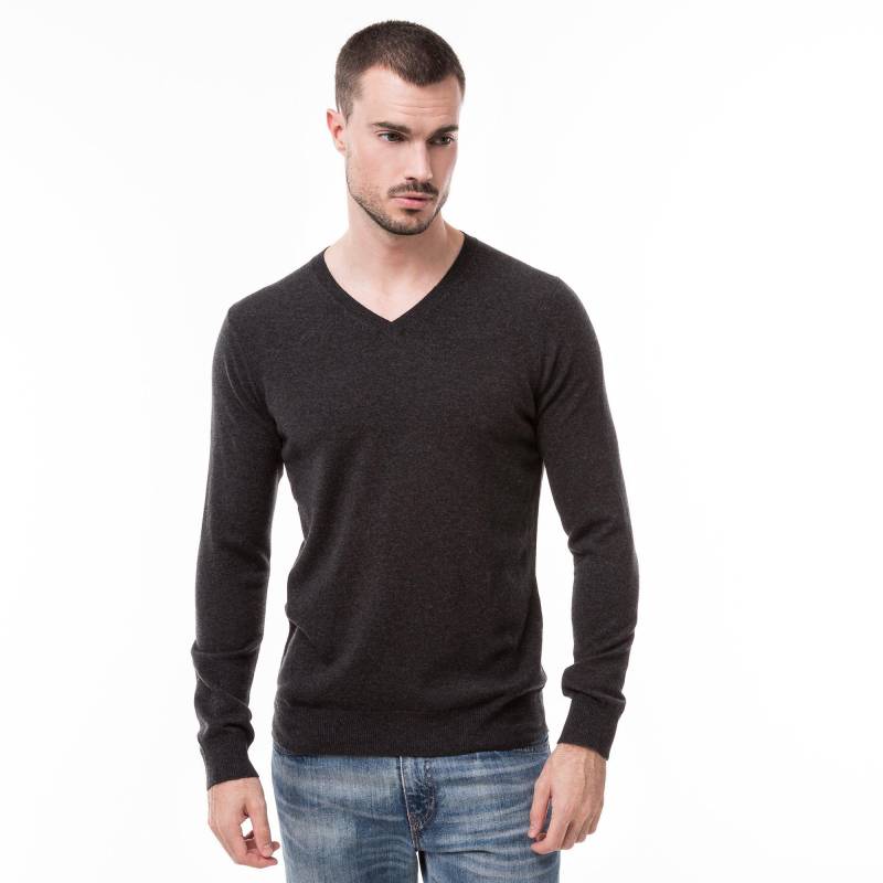 Pullover, V-neck Herren Anthrazit L von Manor Man