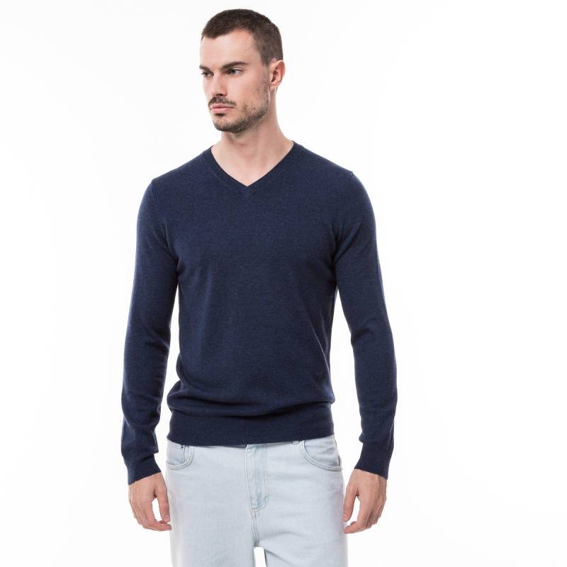 Manor Man - Pullover, V-Neck Cashmere blend, für Herren, Marine, Größe L von Manor Man