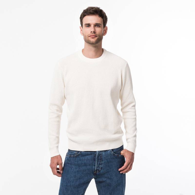 Pullover, Rundhals Herren Ecru L von Manor Man