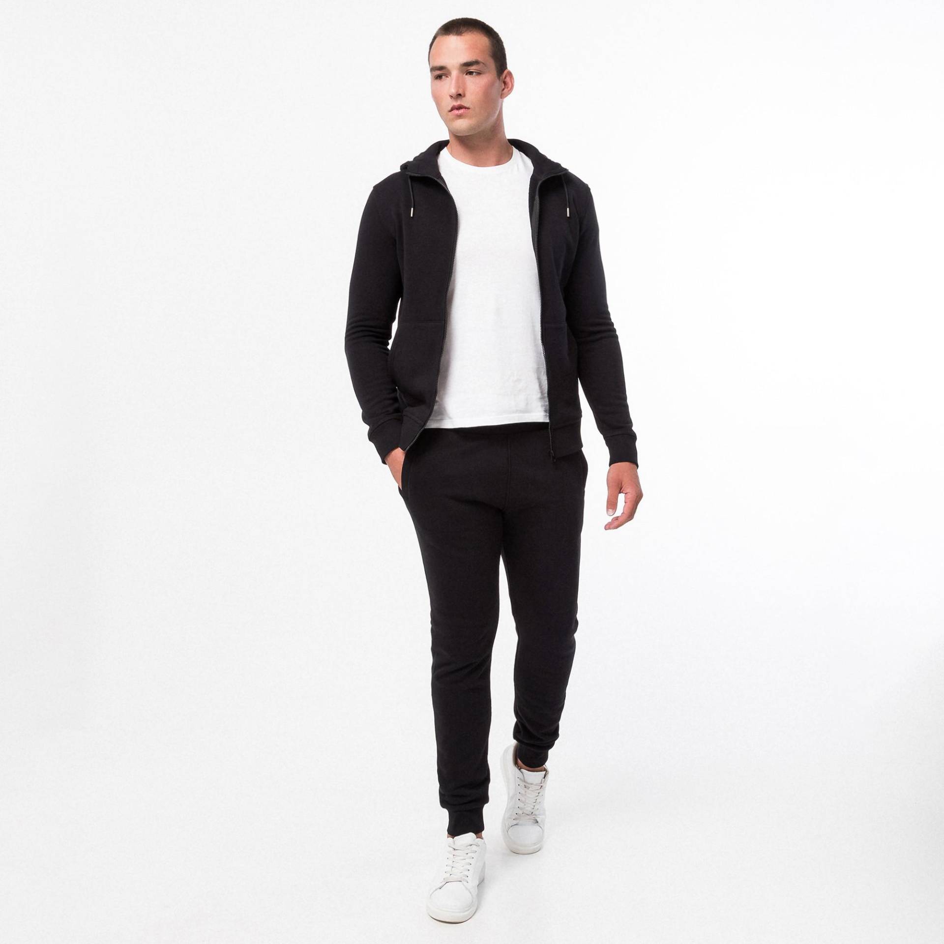 Sweatjacke Mit Kapuze Herren Black S von Manor Man