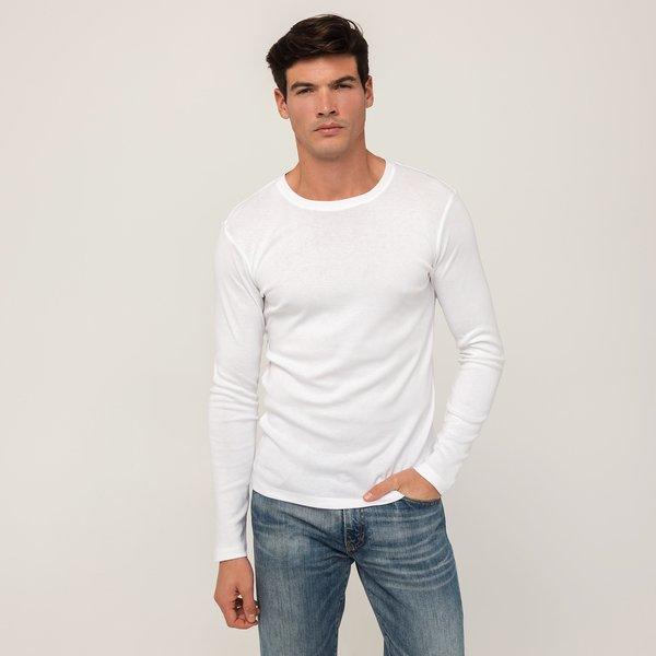 T-shirt, Modern Fit, Langarm Herren Weiss XXL von Manor Man