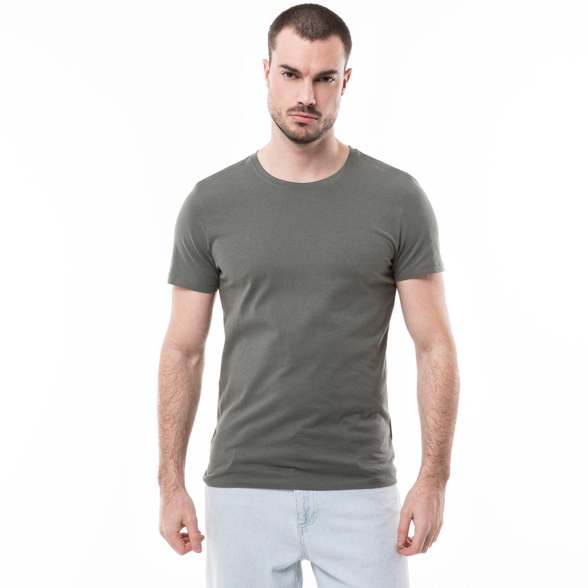 T-shirt, Rundhals, Kurzarm Herren Lindengrün XL von Manor Man