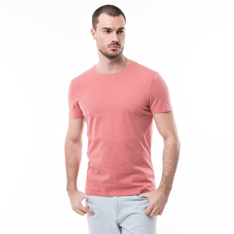 T-shirt, Rundhals, Kurzarm Herren Rosa XXL von Manor Man