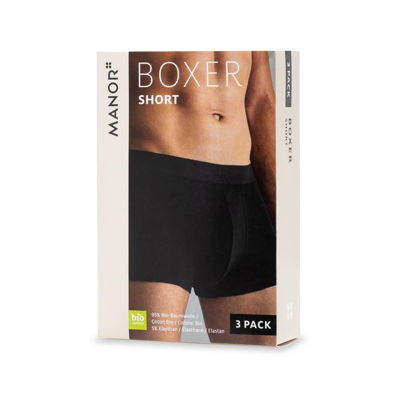 Manor Man - Triopack, Boxershorts, für Herren, Black, Größe L von Manor Man