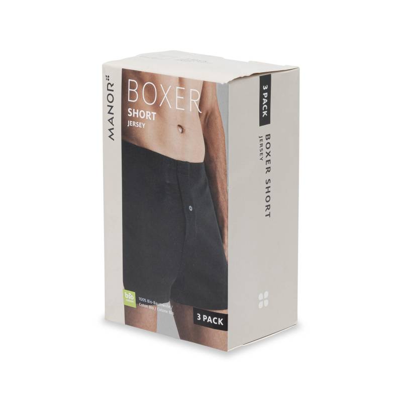 Manor Man - Triopack, Boxershorts, für Herren, Black, Größe M von Manor Man