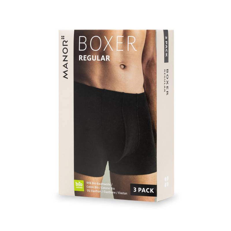 Manor Man - Triopack, Boxershorts, für Herren, Black, Größe S von Manor Man