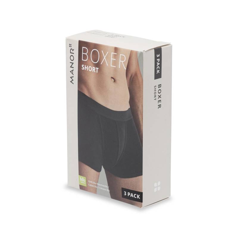 Manor Man - Triopack, Boxershorts, für Herren, Black, Größe XL von Manor Man