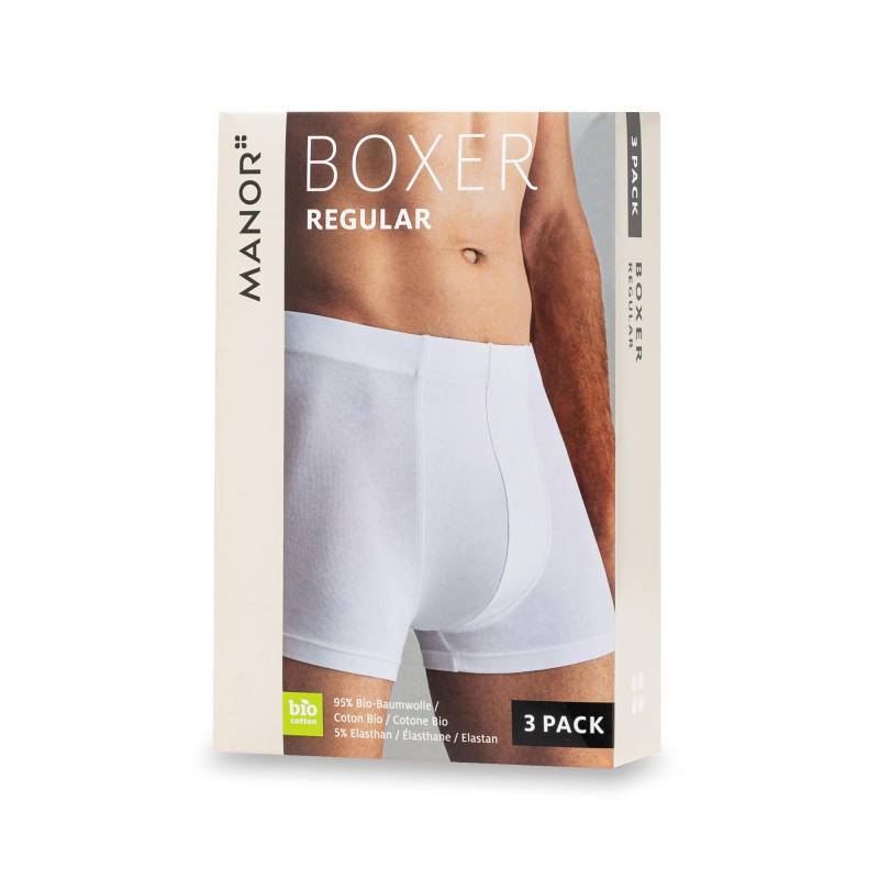 Triopack, Boxershorts Herren Weiss L von Manor Man