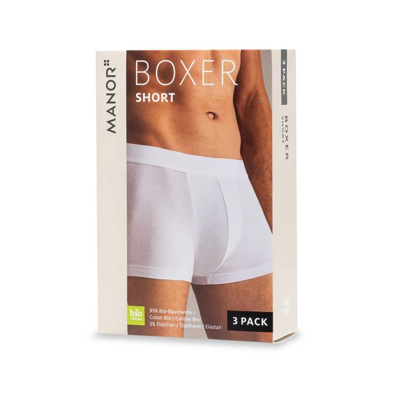 Triopack, Boxershorts Herren Weiss L von Manor Man