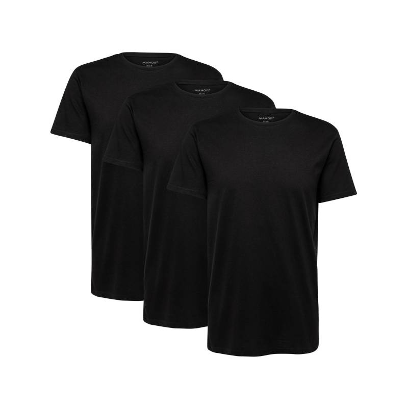 Triopack, T-shirts, Kurzarm Herren Black M von Manor Man