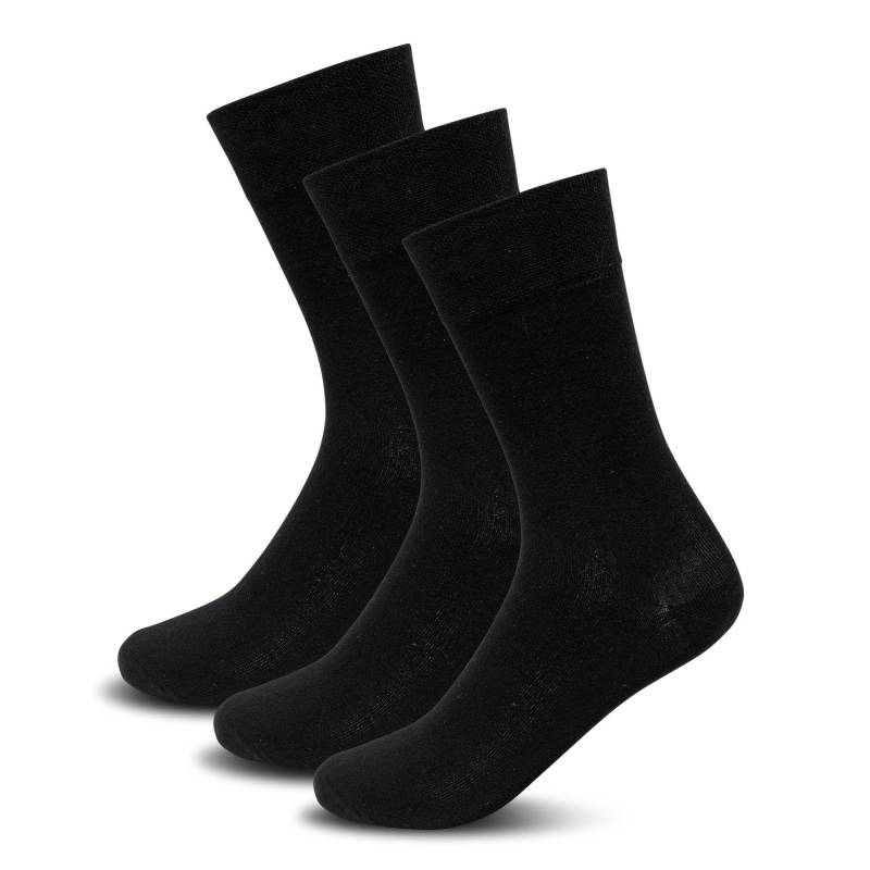 Triopack, Wadenlange Socken Herren Black 43-46 von Manor Man