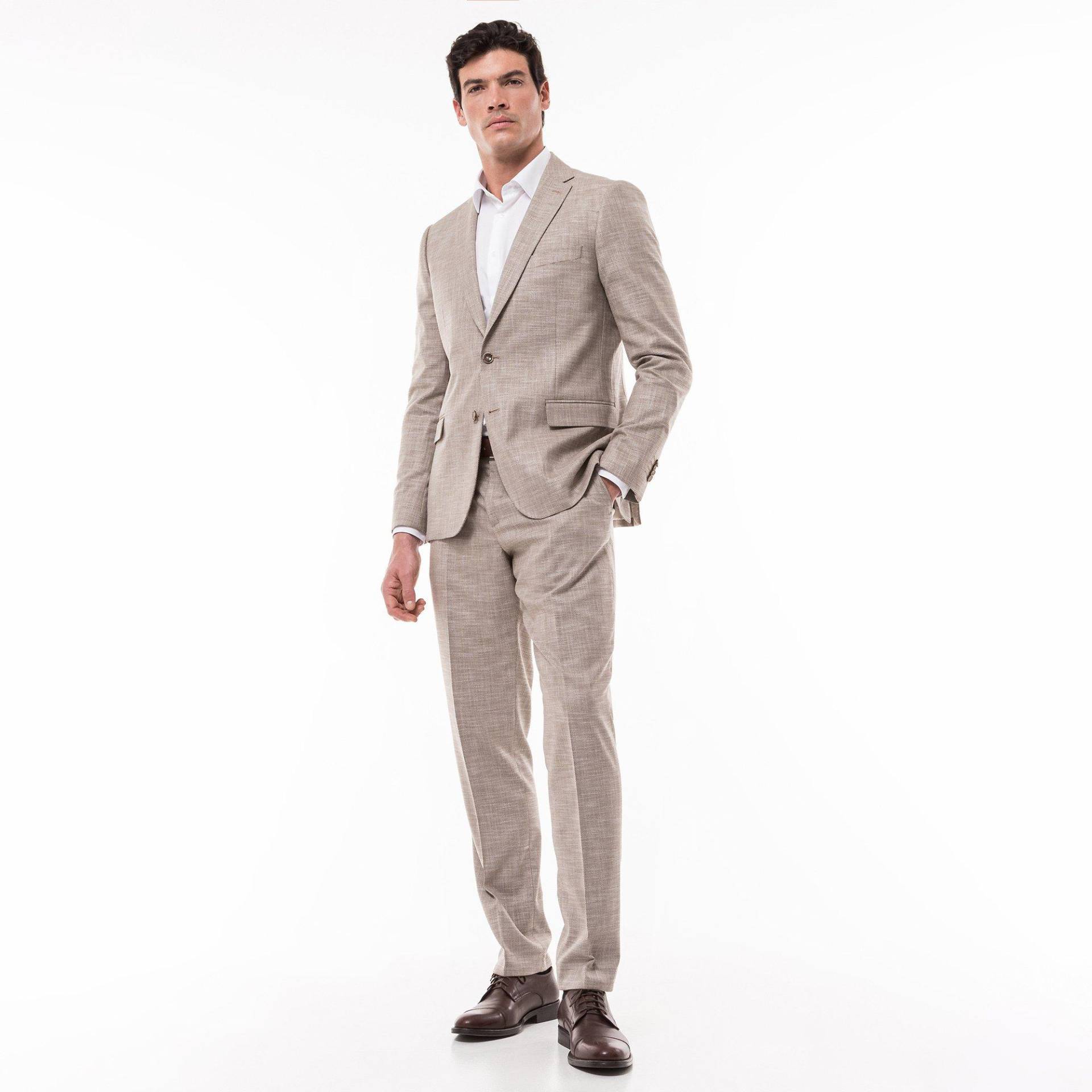 Veston Modern Fit Herren Beige 46 von Manor Man