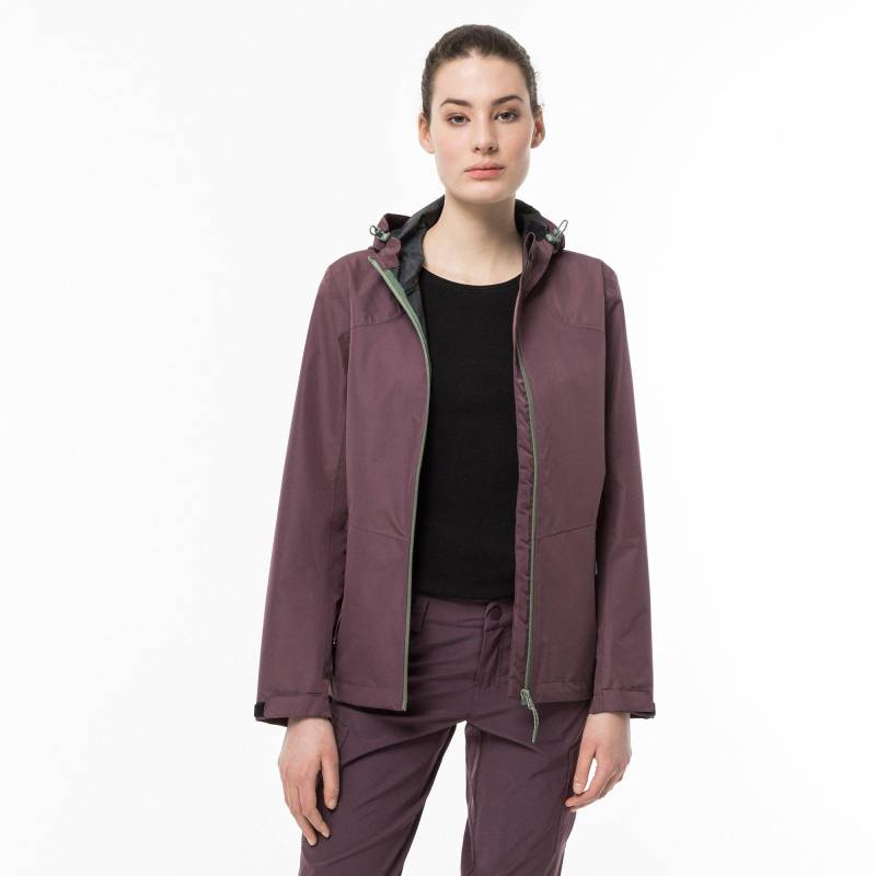 Regenjacke Mit Kapuze Damen Aubergine XS von Manor Sport