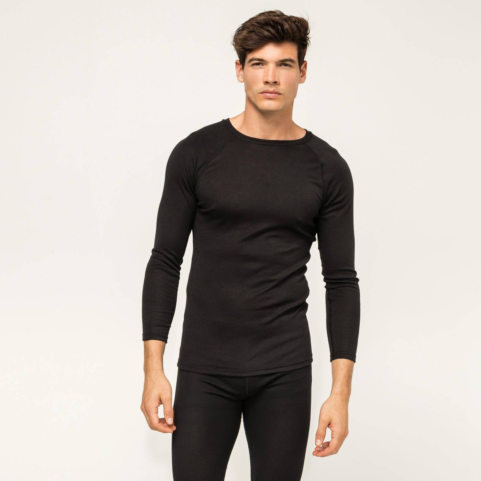 Thermoshirt, Langarm Herren Black L von Manor Sport