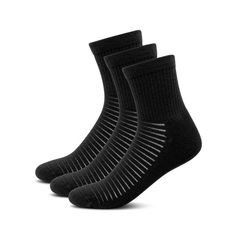 Triopack, Knöchellange Sportsocken Herren Black 39-42 von Manor Sport