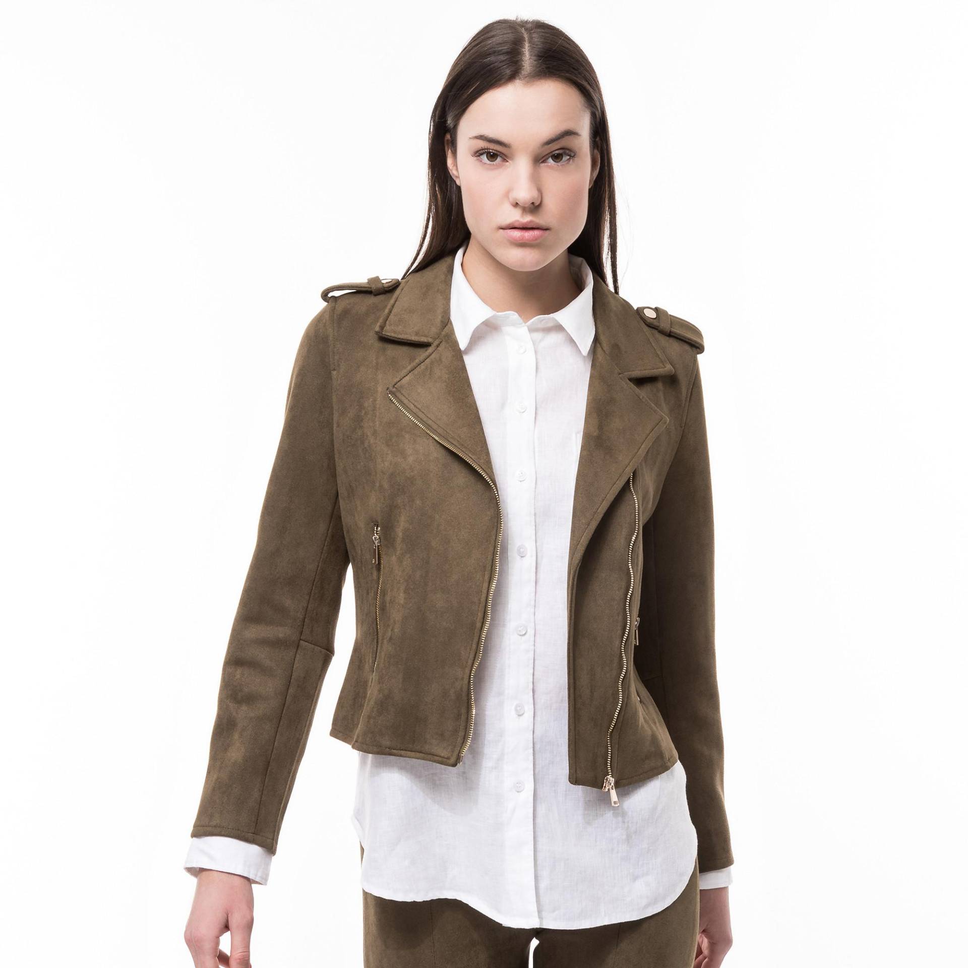 Bikerjacke Damen Khaki 36 von Manor Woman