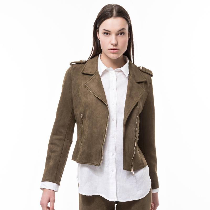 Bikerjacke Damen Khaki 40 von Manor Woman