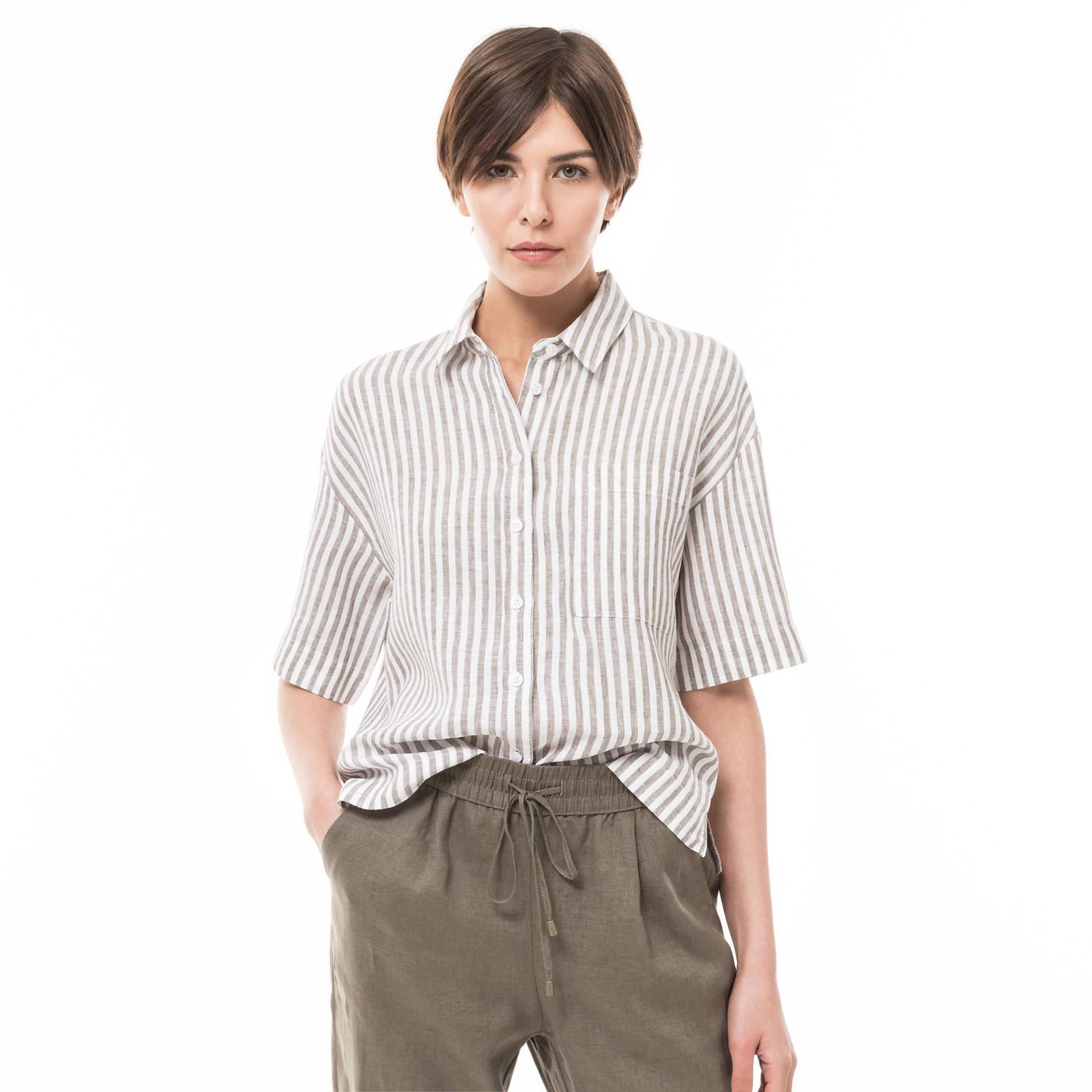 Bluse, Kurzarm Damen Militärgrün 38 von Manor Woman