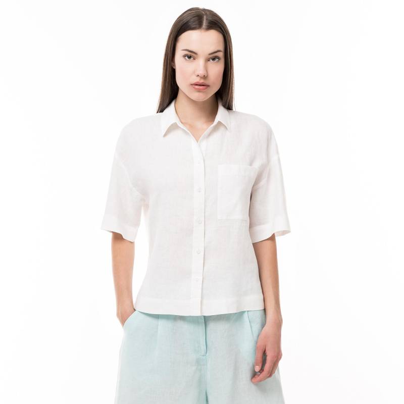 Bluse, Kurzarm Damen Weiss 42 von Manor Woman