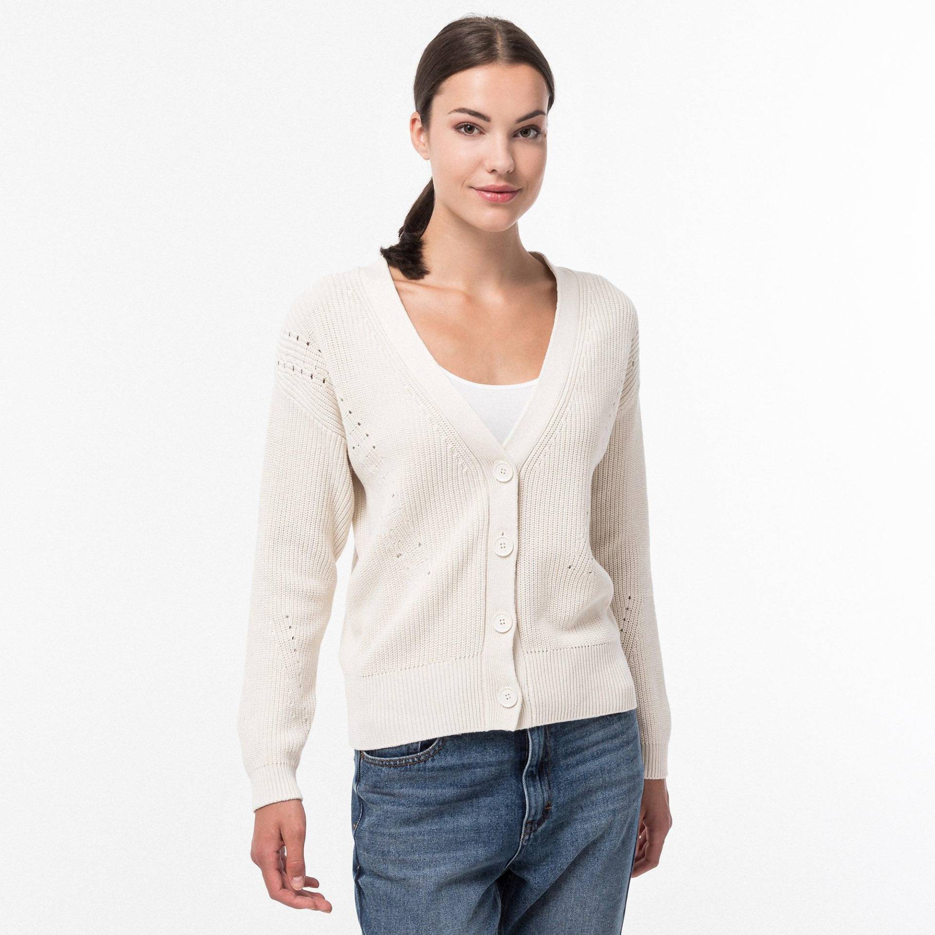 Cardigan, Langarm Damen Ecru XL von Manor Woman