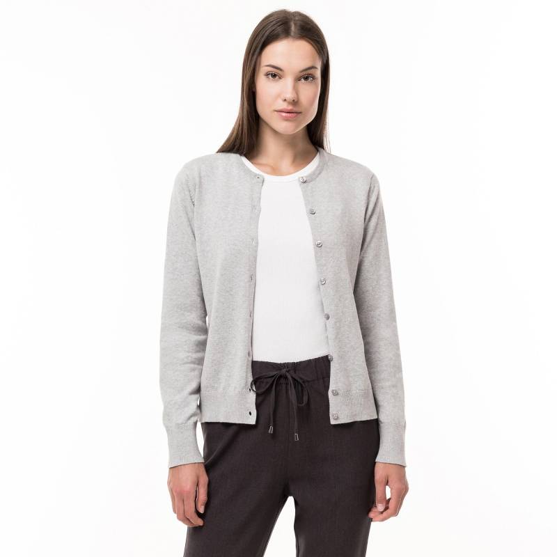 Cardigan, Langarm Damen Grau Melange L von Manor Woman