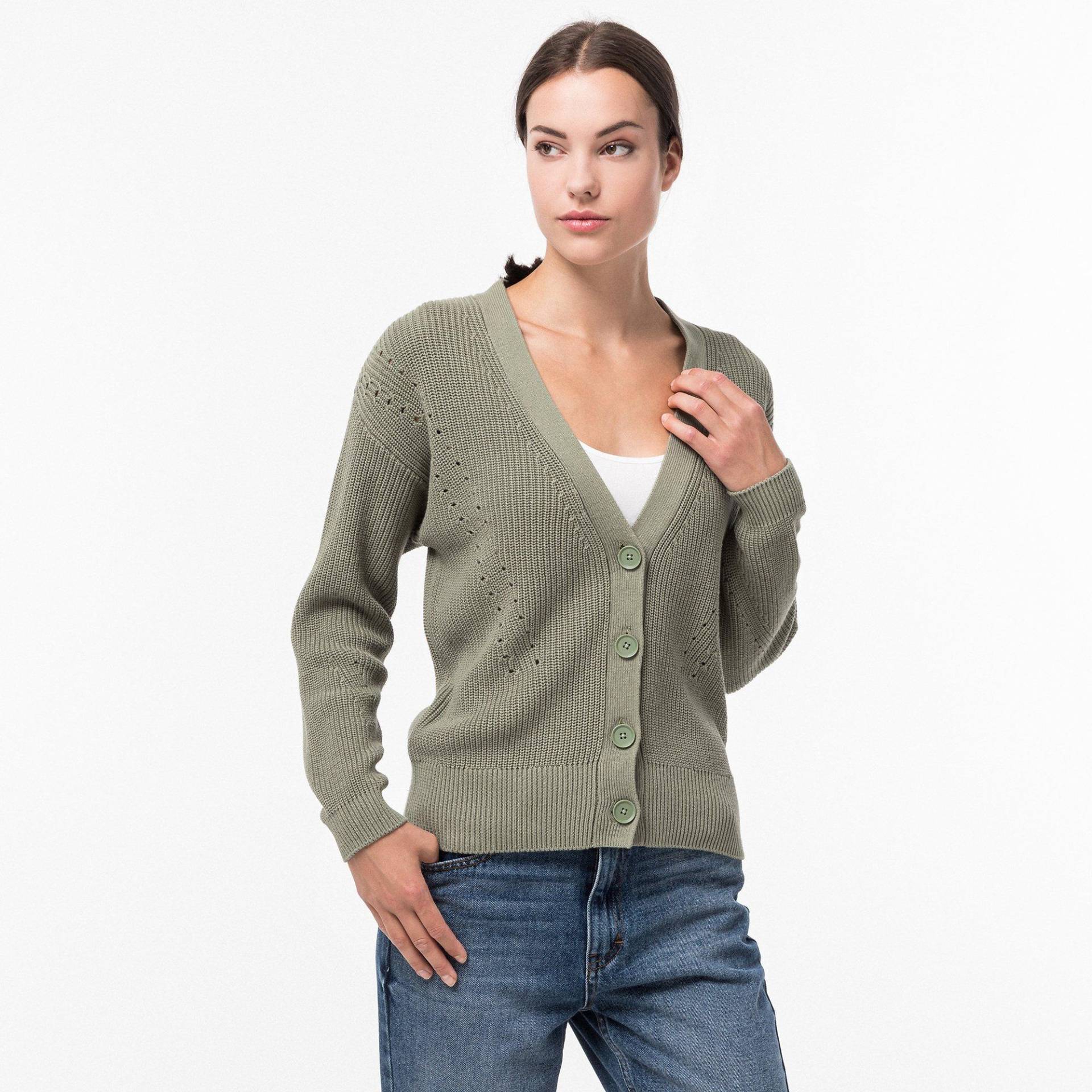 Cardigan, Langarm Damen Militärgrün L von Manor Woman