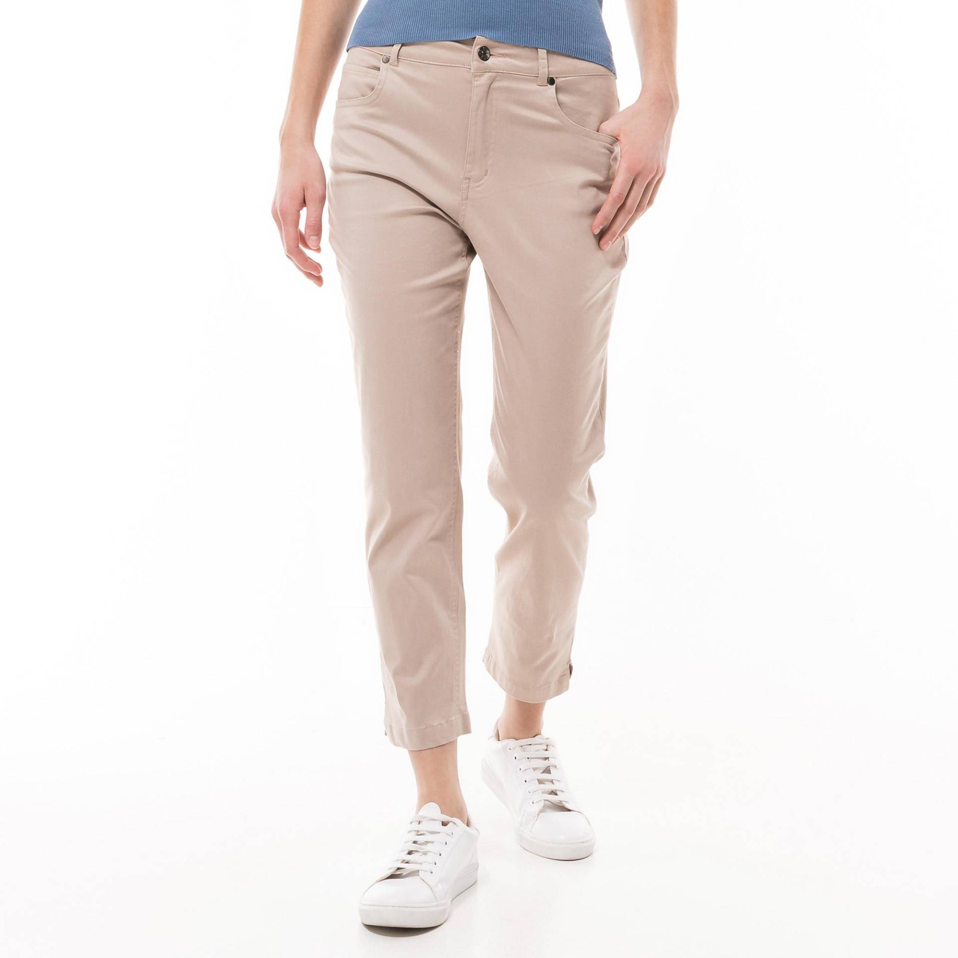 Hose, Slim Fit, 7/8-länge Damen Taupe 38 von Manor Woman