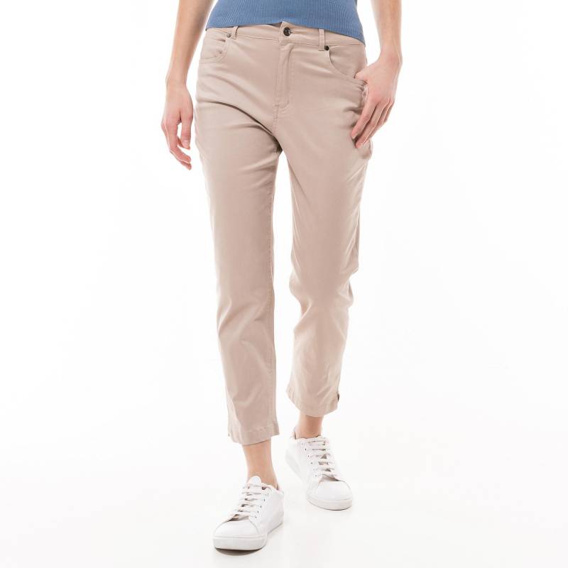 Hose, Slim Fit, 7/8-länge Damen Taupe 46 von Manor Woman