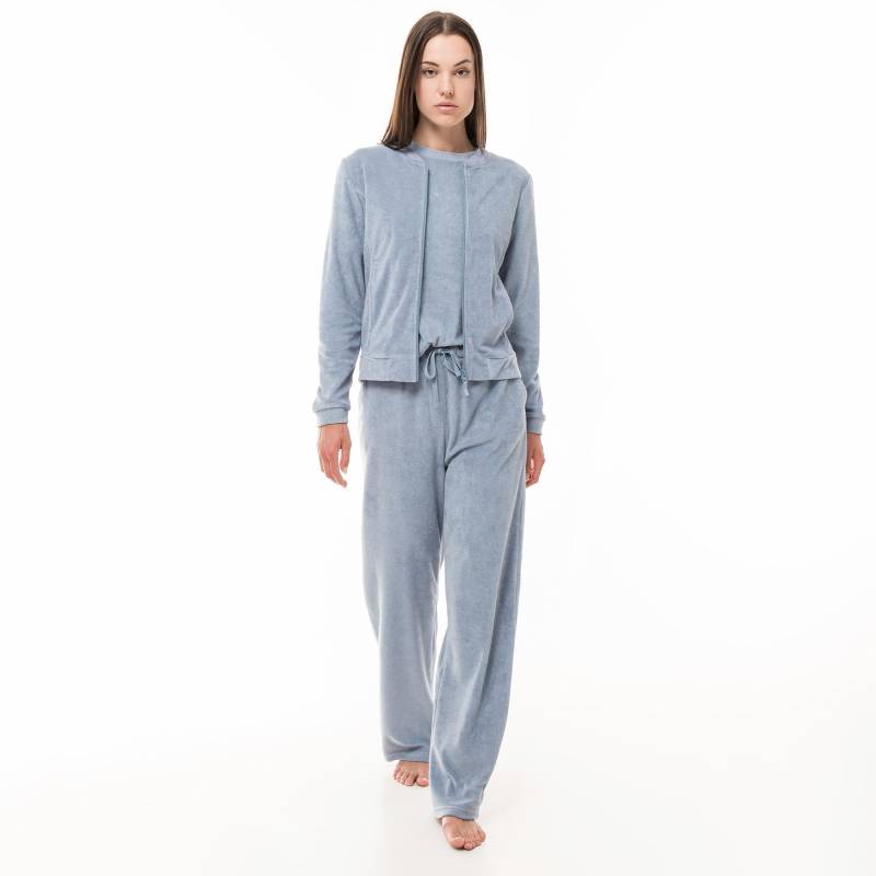 Hose Loungewear Damen Grau-Blau L von Manor Woman