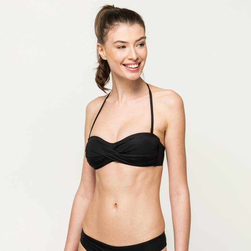 Bikini Oberteil, Bandeau Damen Black L von Manor Woman