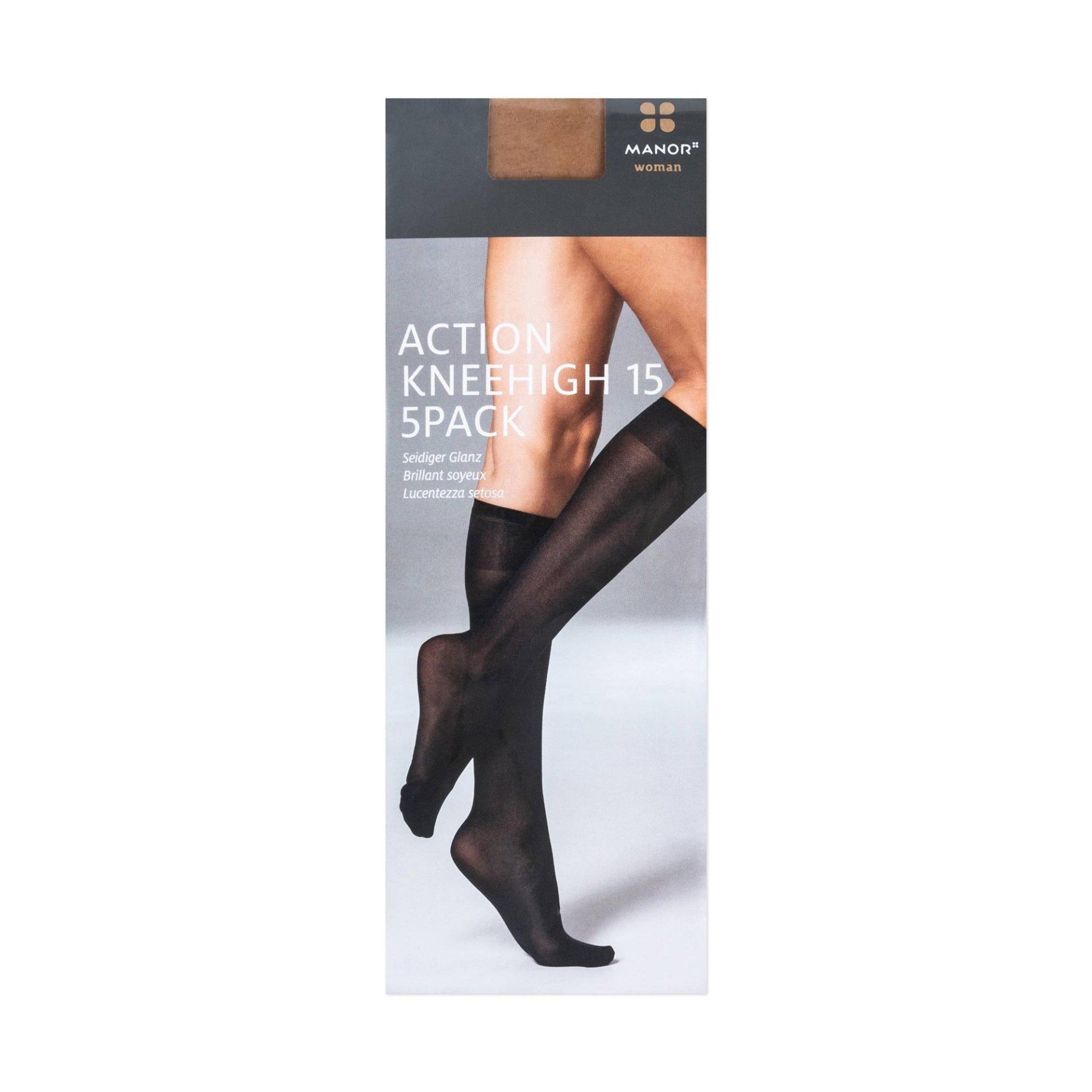 Kniestrümpfe, 15 Den 5 Pack Damen Nude ONE SIZE von Manor Woman