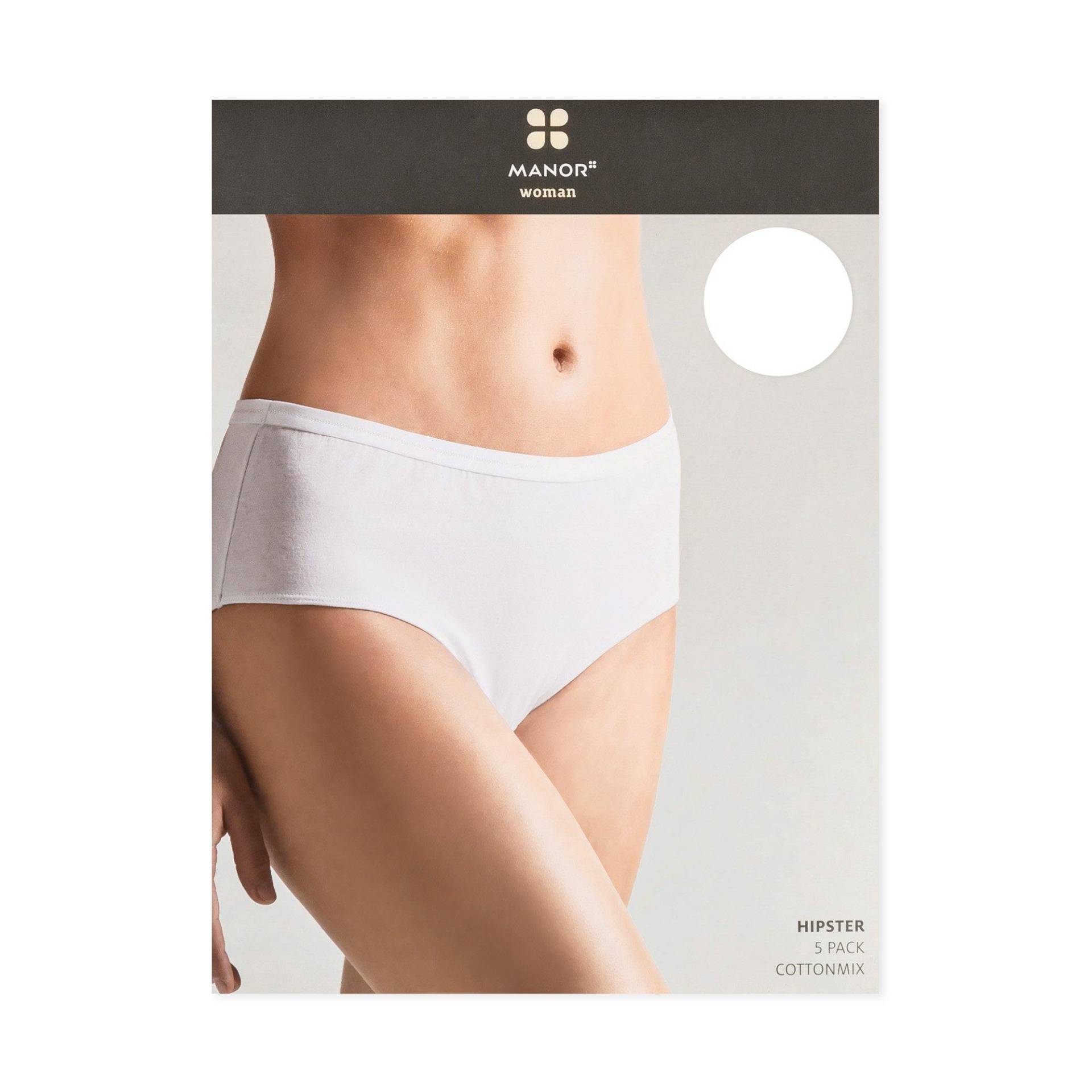 Multipack, Hipsters Damen Weiss L von Manor Woman